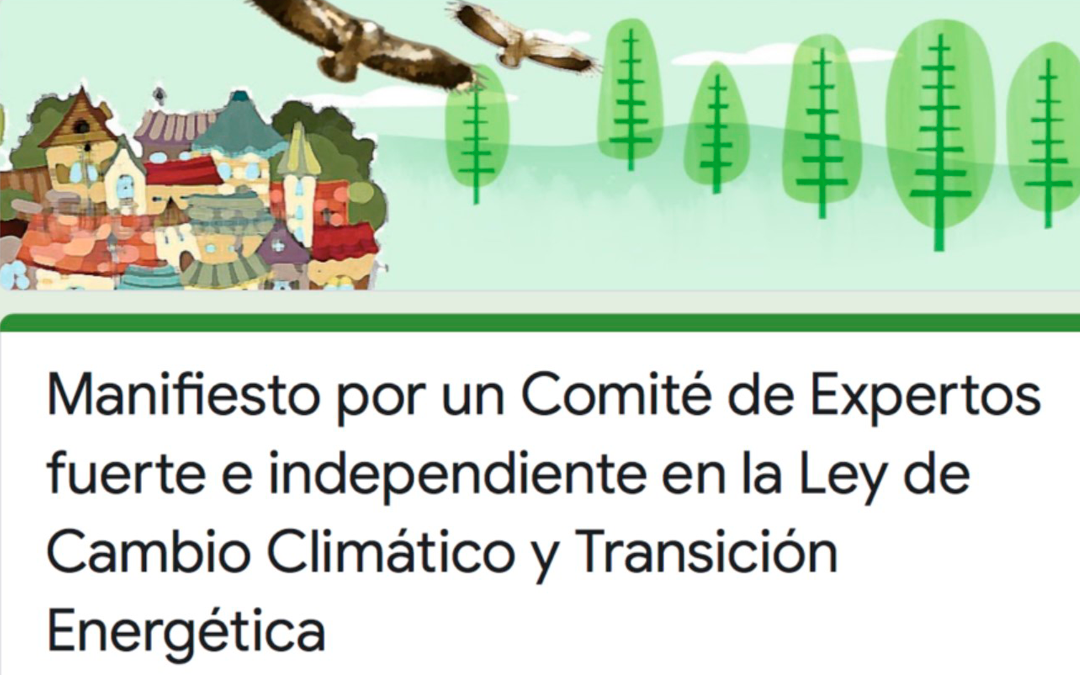 SEAE se une al «Manifiesto por un Comité de Expertos fuerte e independiente en la Ley de Cambio Climático y Transición Energética»