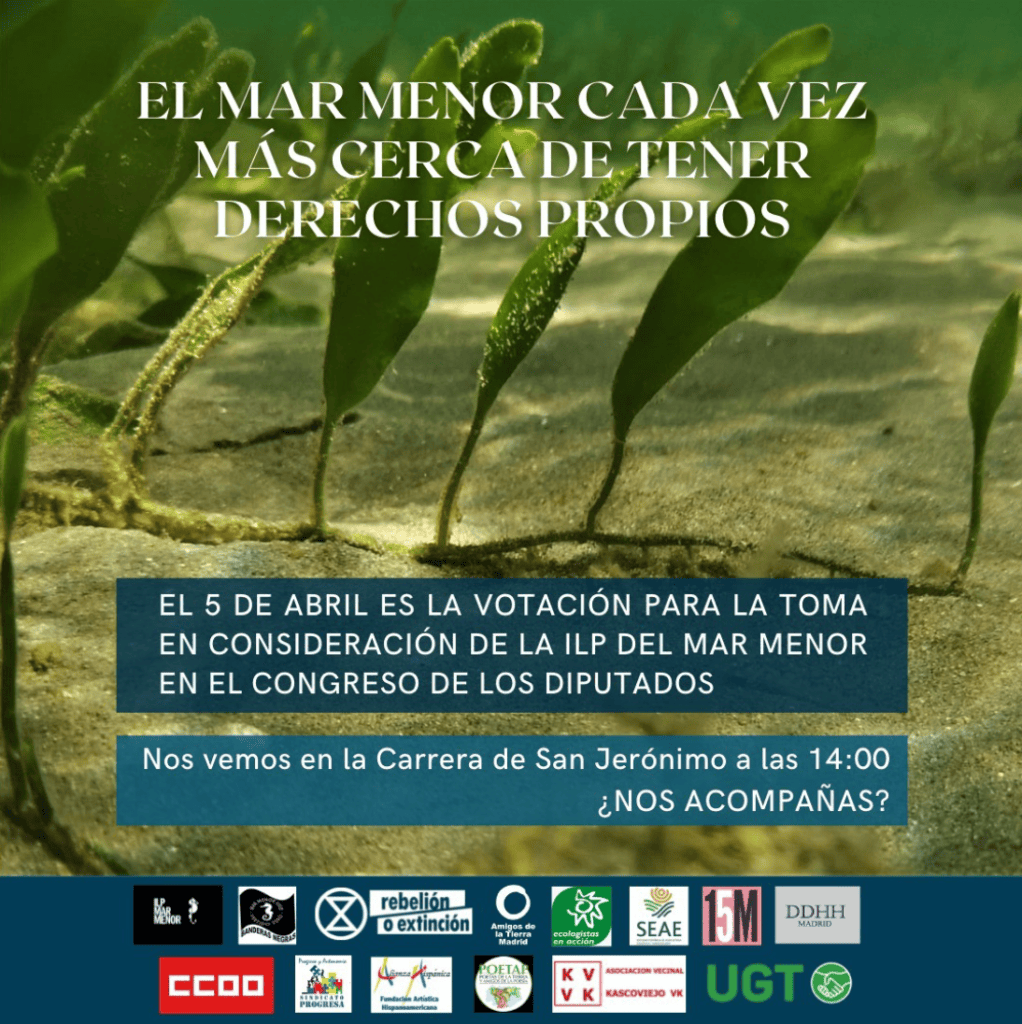 CONCENTRACIÓN, martes 5 abril, por la ILP del MAR MENOR