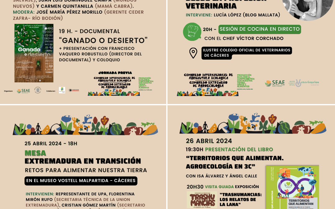 Actividades previas y paralelas al XV Congreso SEAE – II Congreso Extremeño de Agroecología
