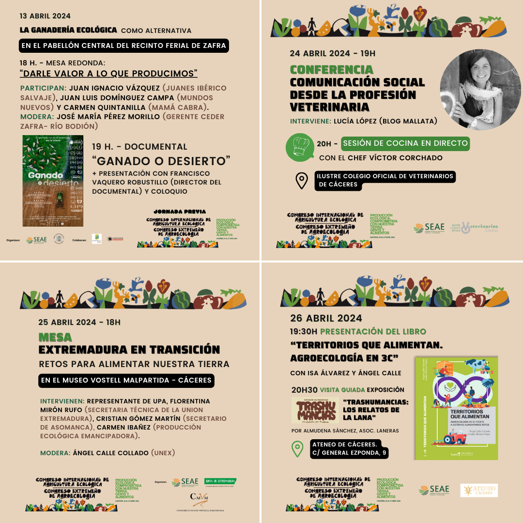 Actividades previas y paralelas al XV Congreso SEAE – II Congreso Extremeño de Agroecología