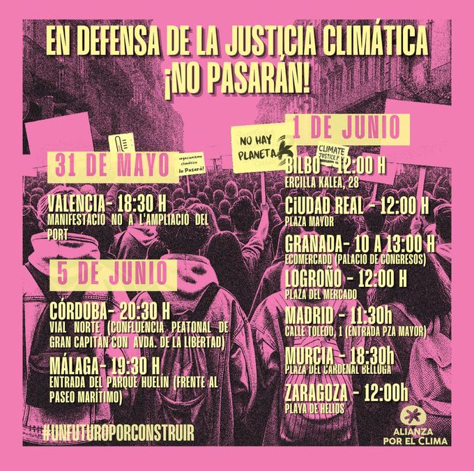 Convocatoria Movilización por la justicia climática (1 junio 2024): Un futuro por construir
