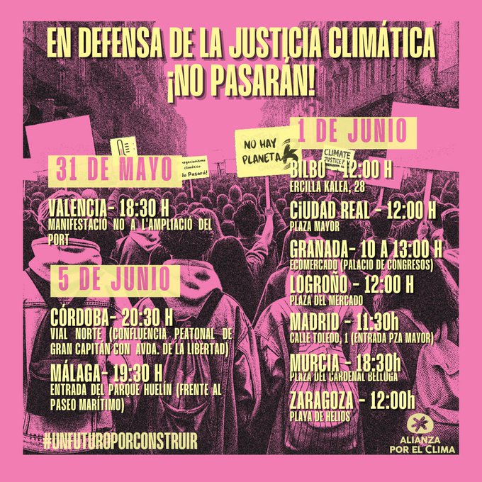 Convocatoria Movilización por la justicia climática (1 junio 2024): Un futuro por construir