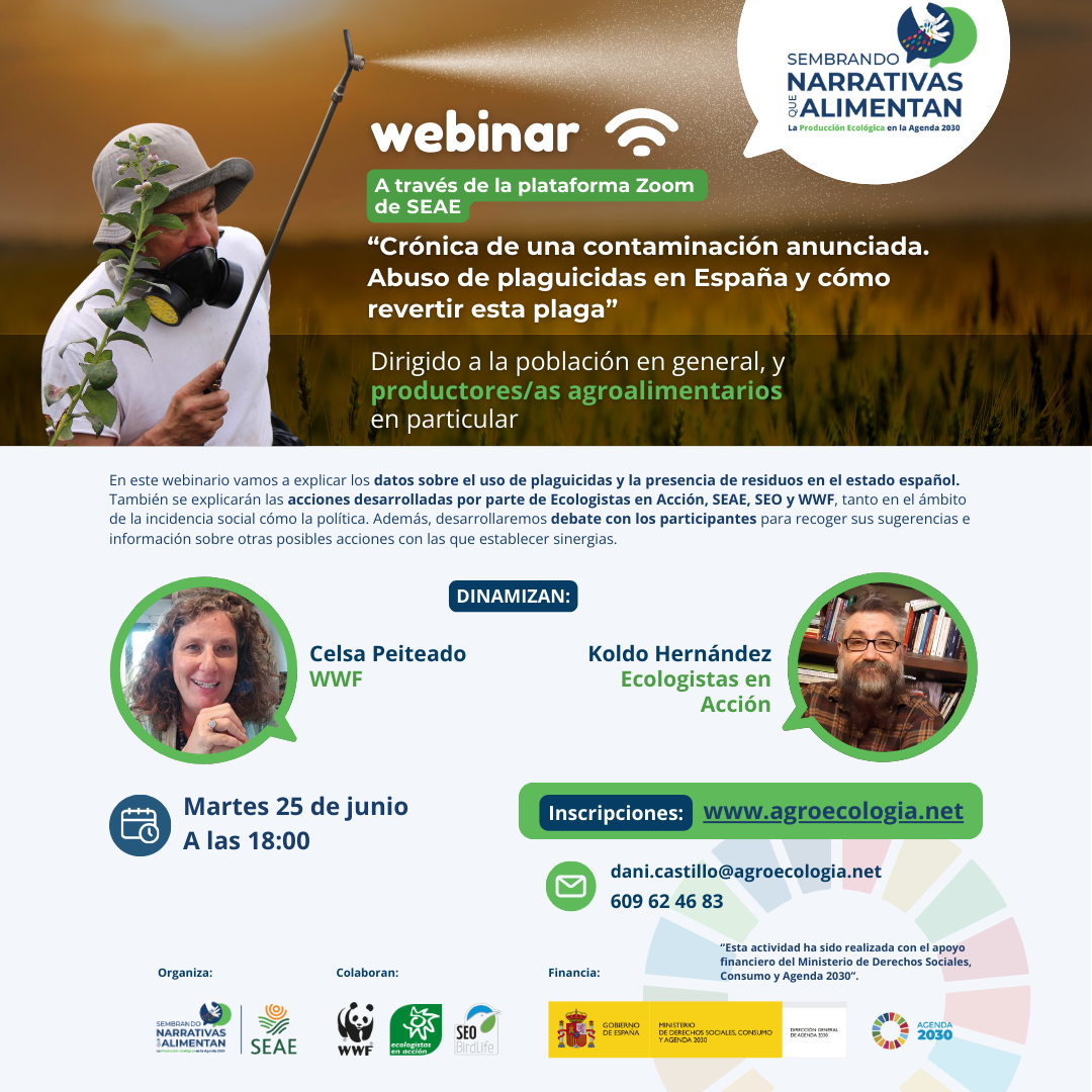 Seminarios online sobre el impacto de los agrotóxicos y la salud ambiental y humana