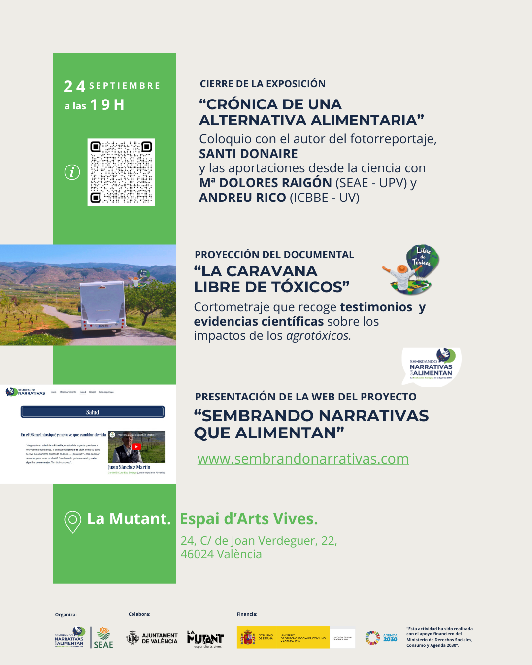 Te esperamos en el coloquio sobre la “Crónica de una alternativa alimentaria”